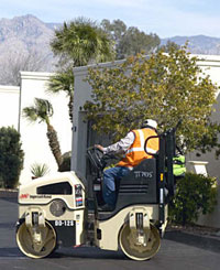 Man Rolling Asphalt